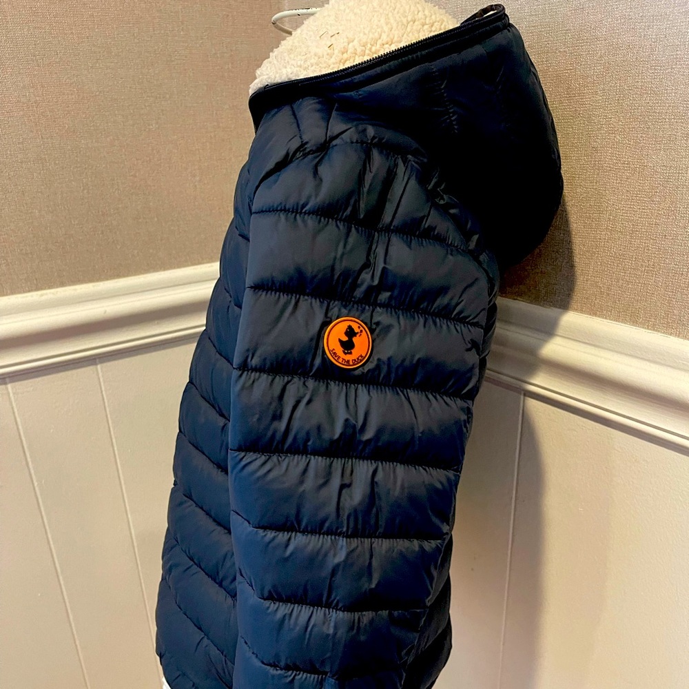 Save the duck puffer with hood. Girls